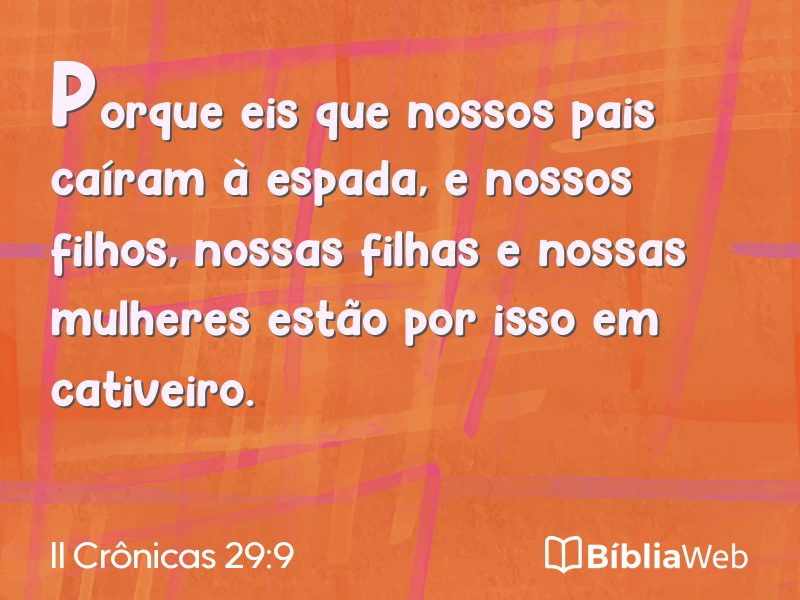 II Crônicas 29:9 em imagem para compartilhar