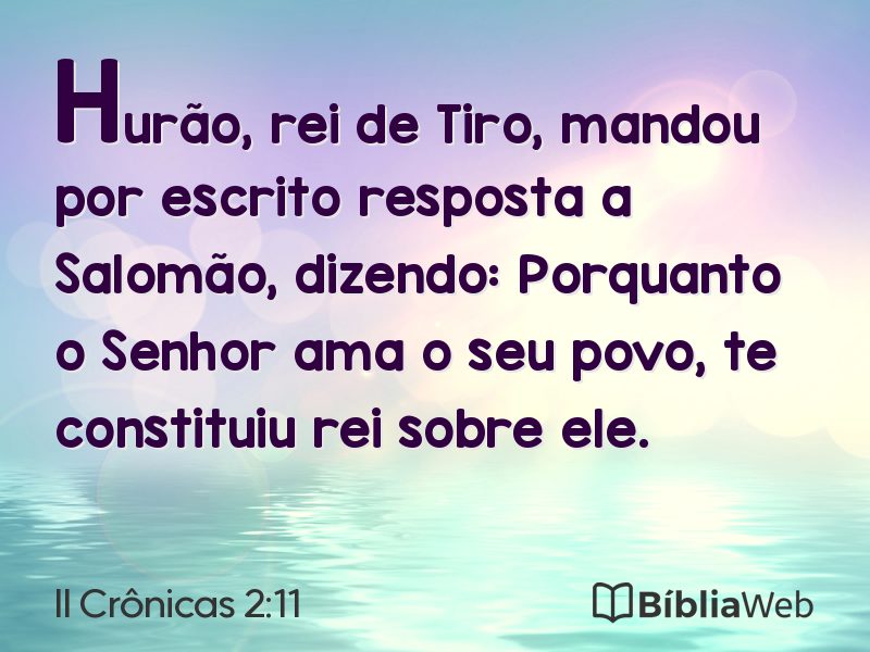 II Crônicas 2:11 em imagem para compartilhar