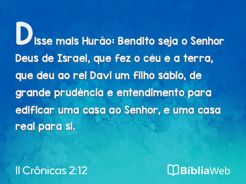 II Crônicas 2:12 em imagem para compartilhar