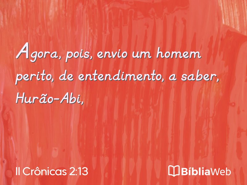 II Crônicas 2:13 em imagem para compartilhar