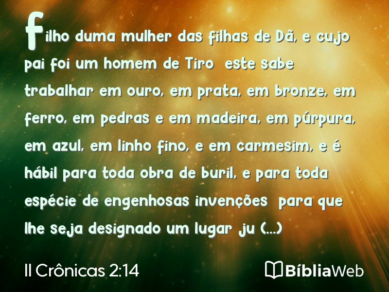 II Crônicas 2:14 em imagem para compartilhar
