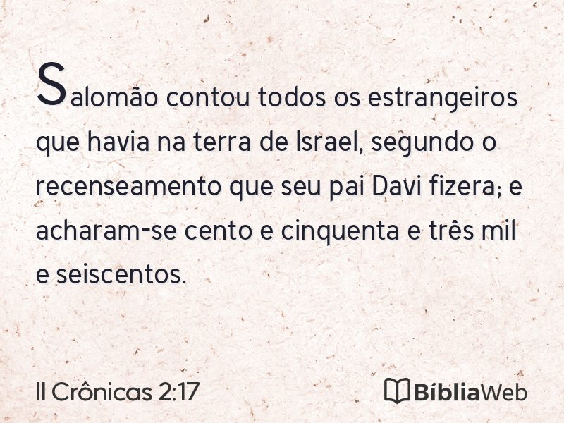 II Crônicas 2:17 em imagem para compartilhar