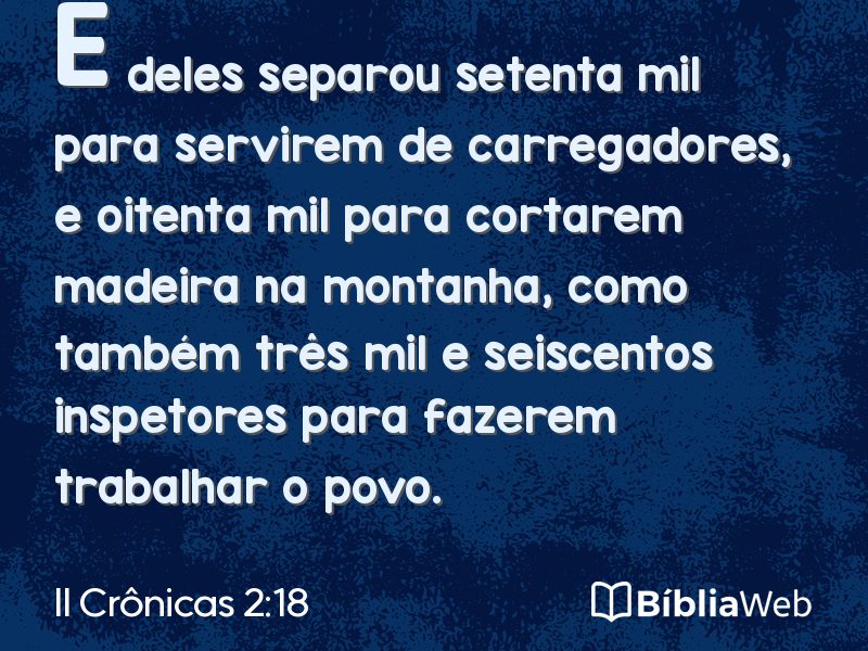 II Crônicas 2:18 em imagem para compartilhar