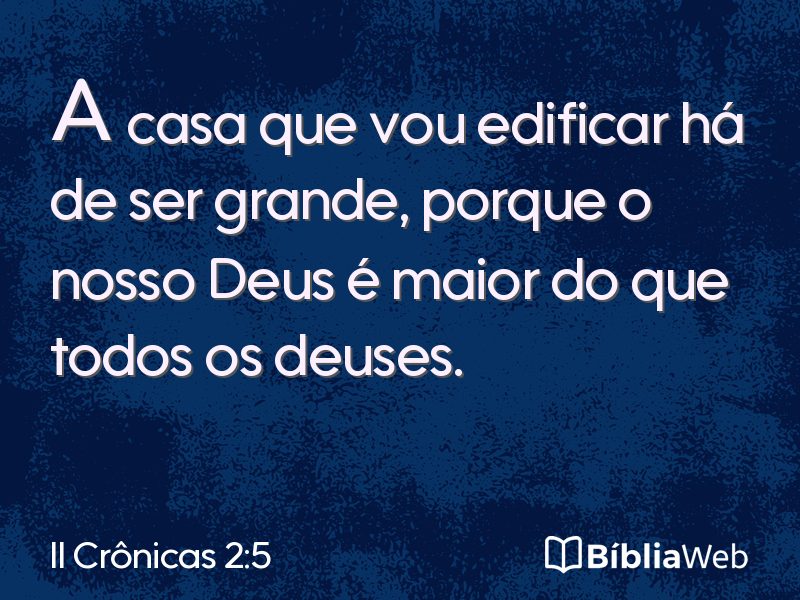 II Crônicas 2:5 em imagem para compartilhar