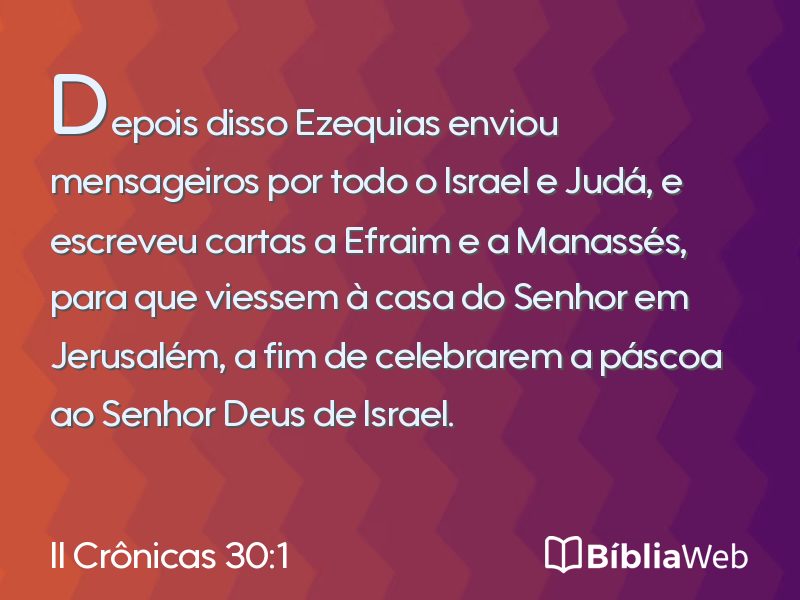 II Crônicas 30:1 em imagem para compartilhar