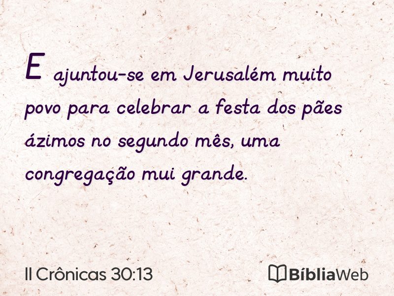 II Crônicas 30:13 em imagem para compartilhar