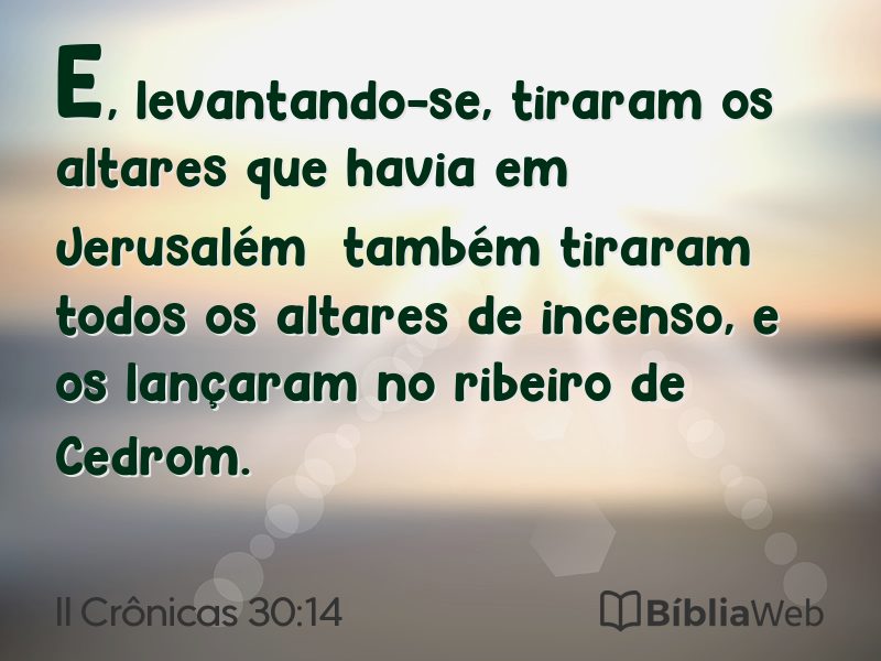 II Crônicas 30:14 em imagem para compartilhar