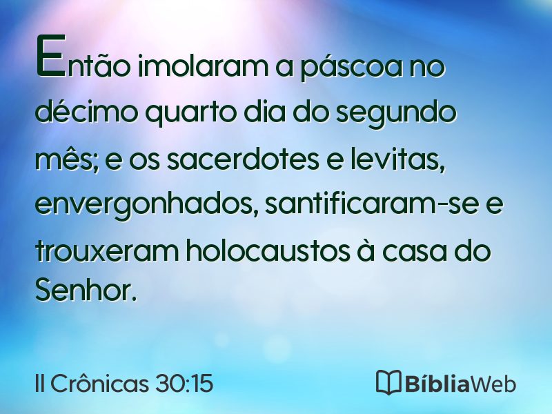 II Crônicas 30:15 em imagem para compartilhar