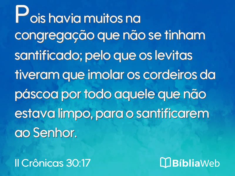 II Crônicas 30:17 em imagem para compartilhar