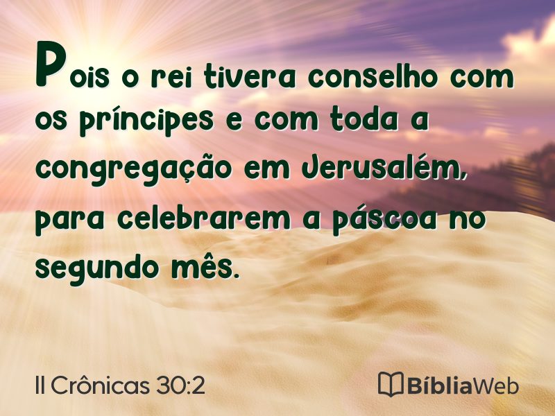 II Crônicas 30:2 em imagem para compartilhar