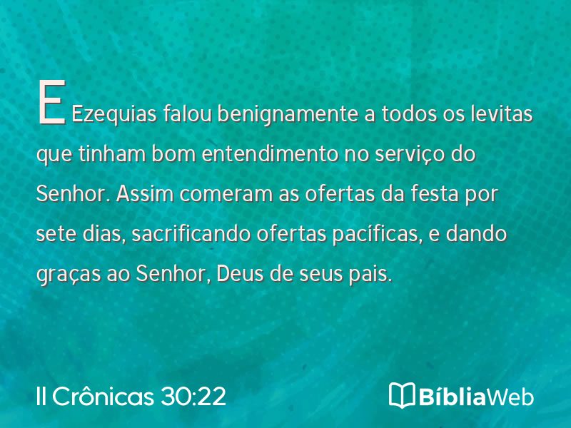 II Crônicas 30:22 em imagem para compartilhar