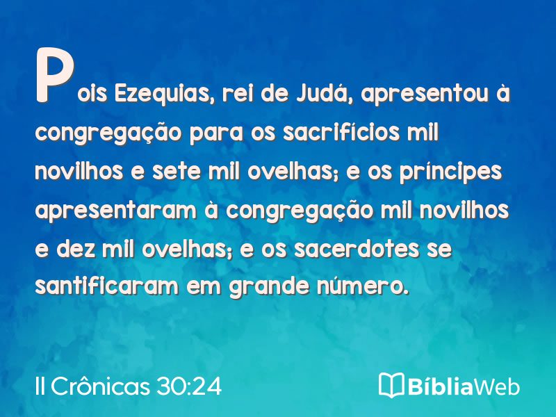 II Crônicas 30:24 em imagem para compartilhar