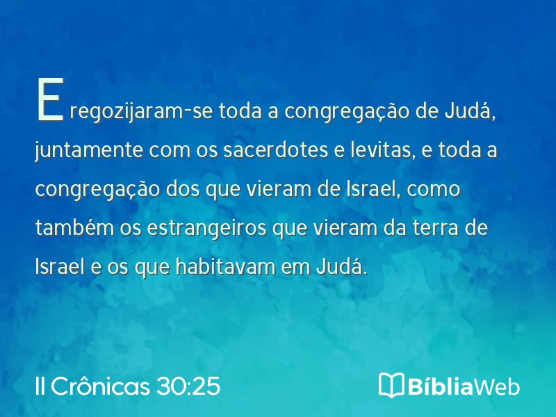 II Crônicas 30:25 em imagem para compartilhar