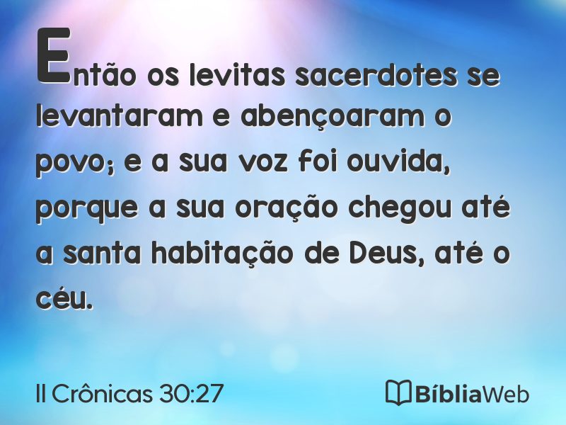 II Crônicas 30:27 em imagem para compartilhar