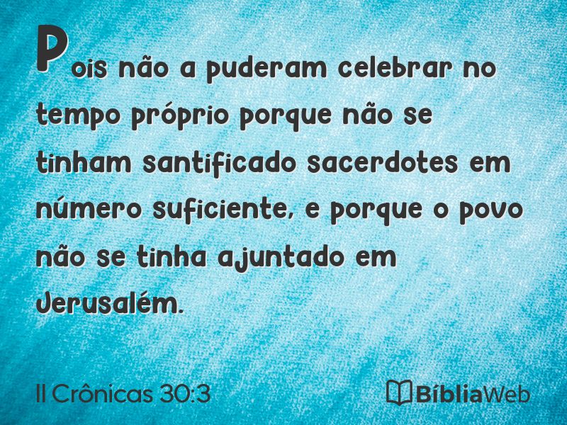 II Crônicas 30:3 em imagem para compartilhar