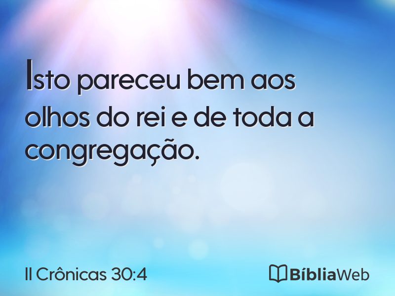 II Crônicas 30:4 em imagem para compartilhar