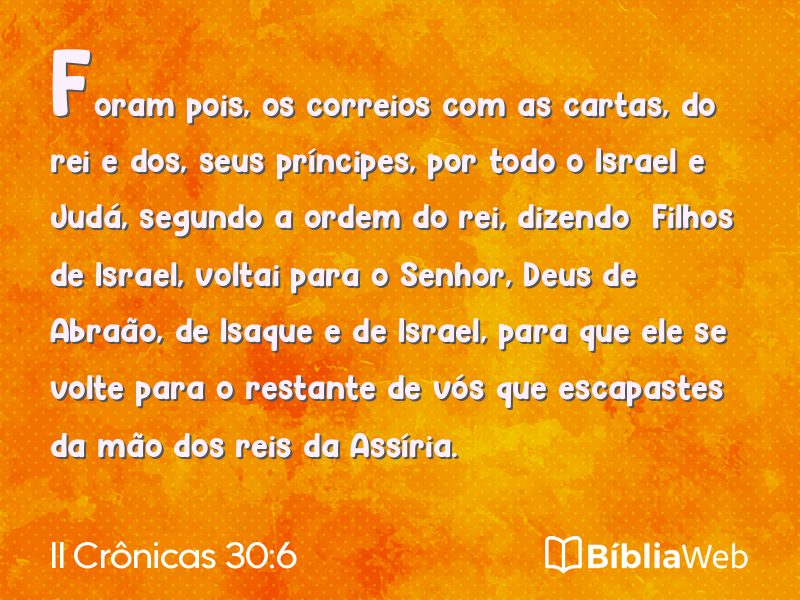 II Crônicas 30:6 em imagem para compartilhar