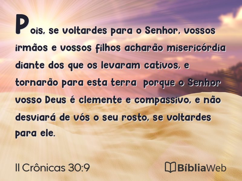 II Crônicas 30:9 em imagem para compartilhar