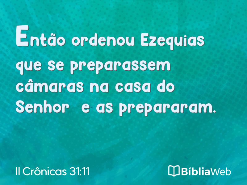 II Crônicas 31:11 em imagem para compartilhar