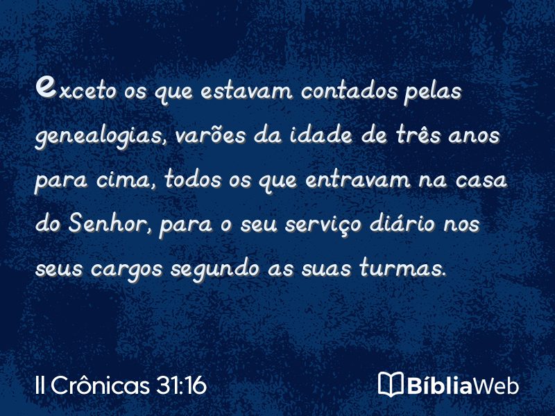 II Crônicas 31:16 em imagem para compartilhar