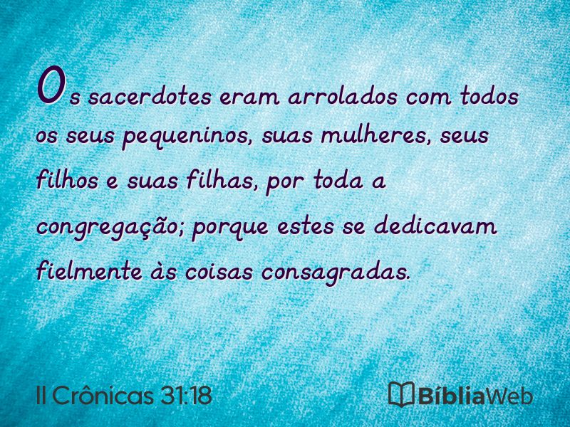 II Crônicas 31:18 em imagem para compartilhar