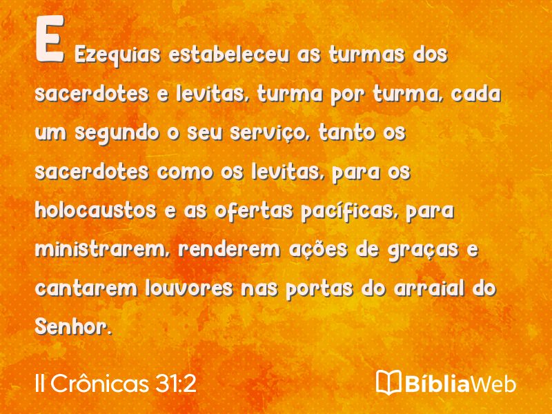 II Crônicas 31:2 em imagem para compartilhar