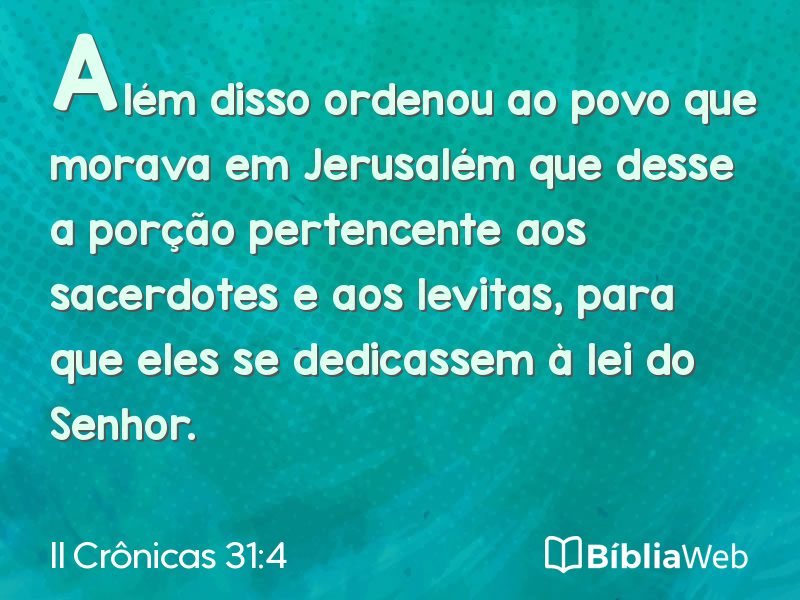 II Crônicas 31:4 em imagem para compartilhar