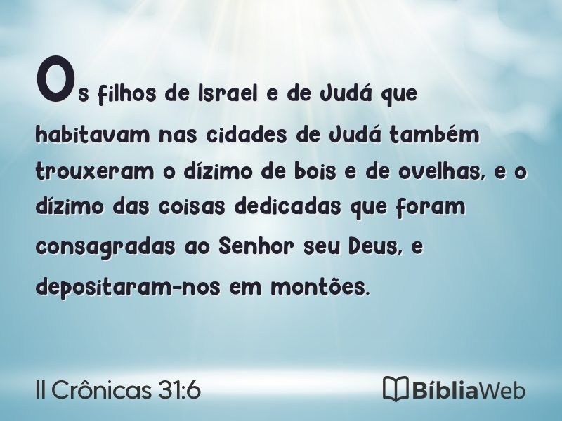 II Crônicas 31:6 em imagem para compartilhar