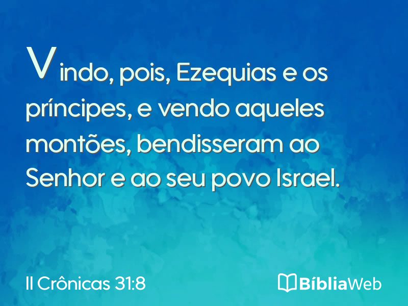 II Crônicas 31:8 em imagem para compartilhar