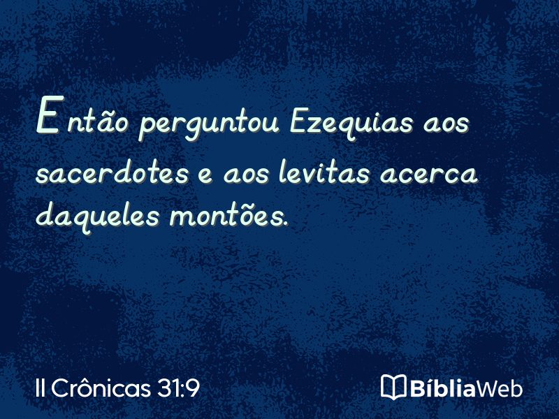 II Crônicas 31:9 em imagem para compartilhar
