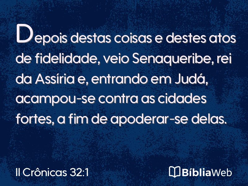 II Crônicas 32:1 em imagem para compartilhar