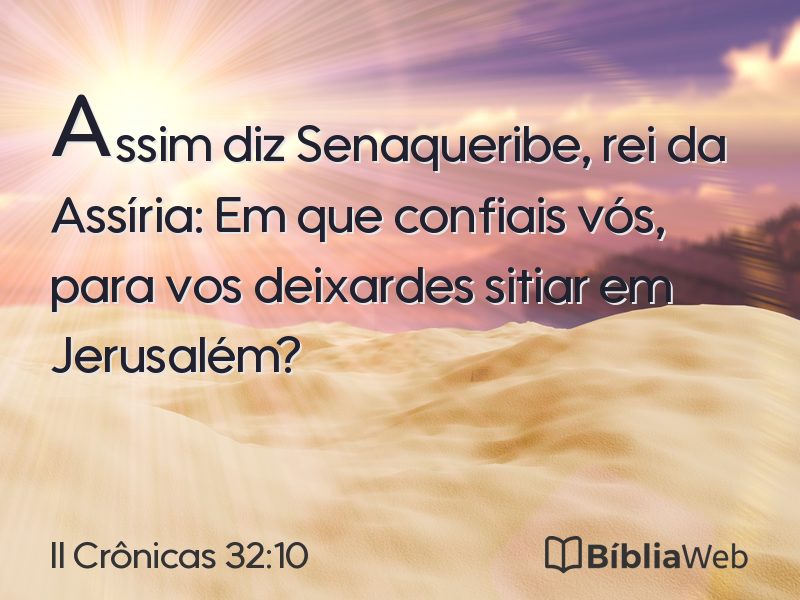 II Crônicas 32:10 em imagem para compartilhar