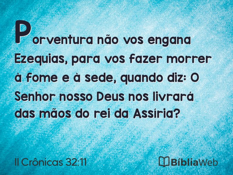 II Crônicas 32:11 em imagem para compartilhar