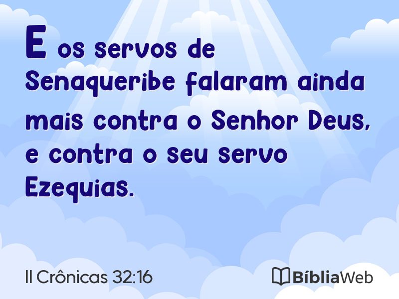 II Crônicas 32:16 em imagem para compartilhar