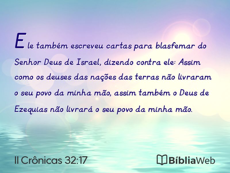 II Crônicas 32:17 em imagem para compartilhar