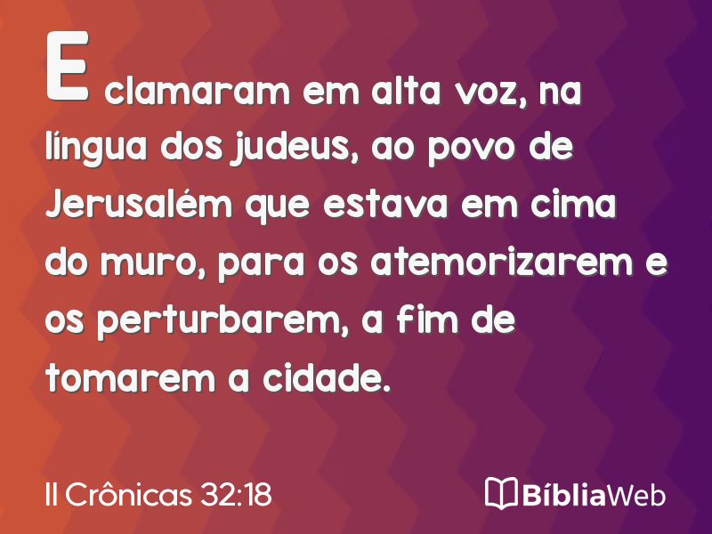 II Crônicas 32:18 em imagem para compartilhar