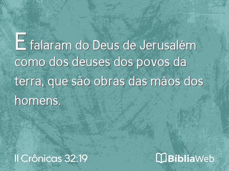 II Crônicas 32:19 em imagem para compartilhar
