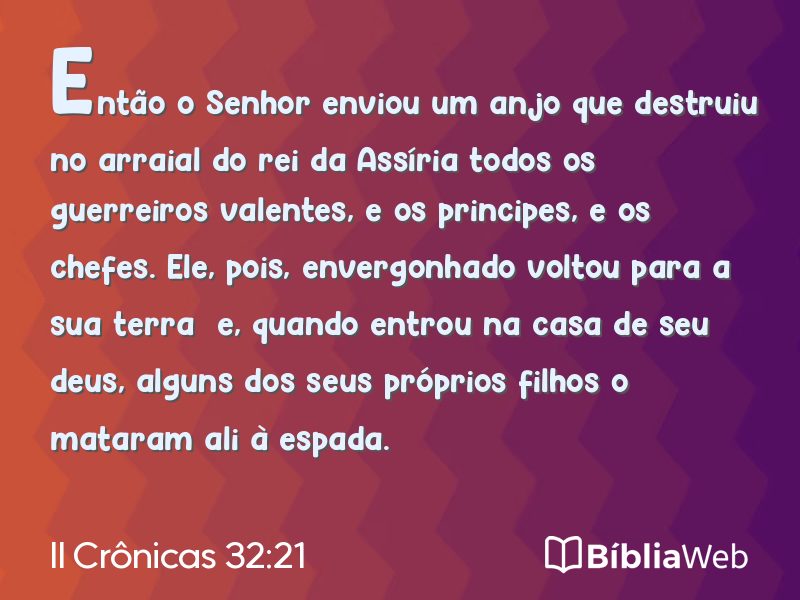 II Crônicas 32:21 em imagem para compartilhar