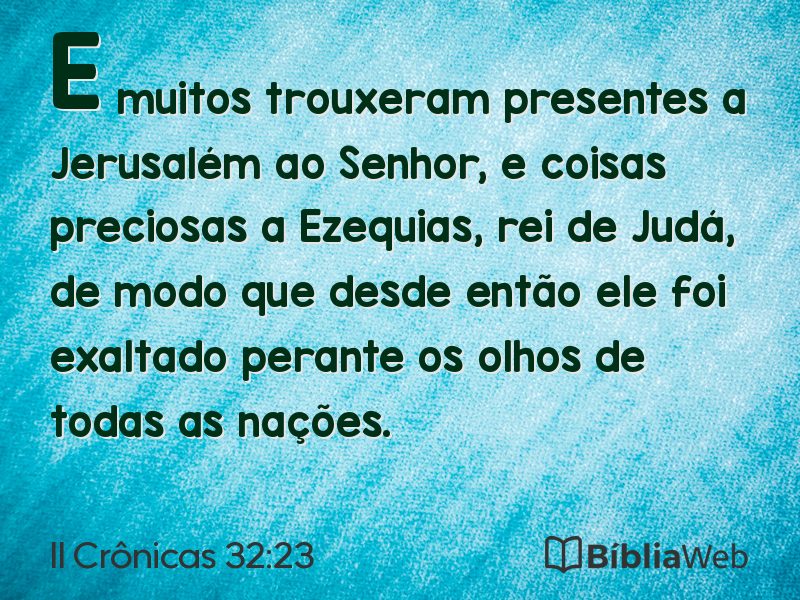 II Crônicas 32:23 em imagem para compartilhar