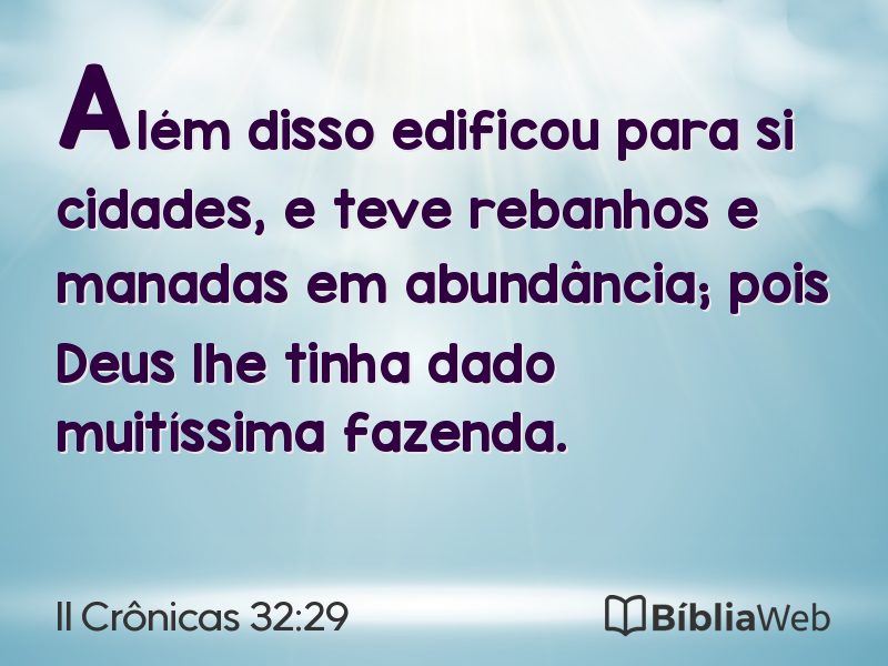 II Crônicas 32:29 em imagem para compartilhar