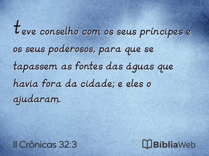 II Crônicas 32:3 em imagem para compartilhar