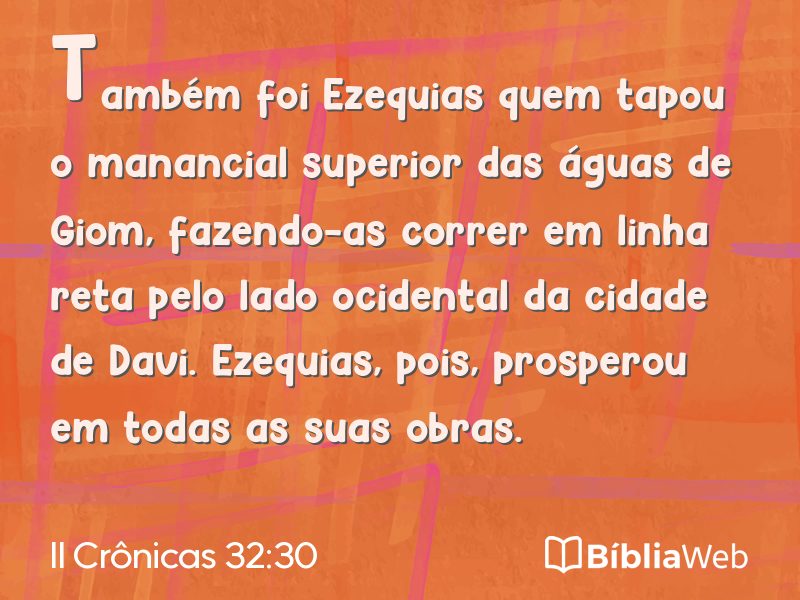 II Crônicas 32:30 em imagem para compartilhar