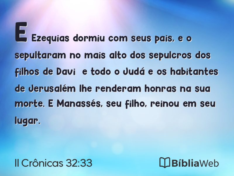 II Crônicas 32:33 em imagem para compartilhar