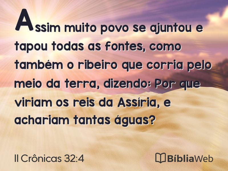 II Crônicas 32:4 em imagem para compartilhar