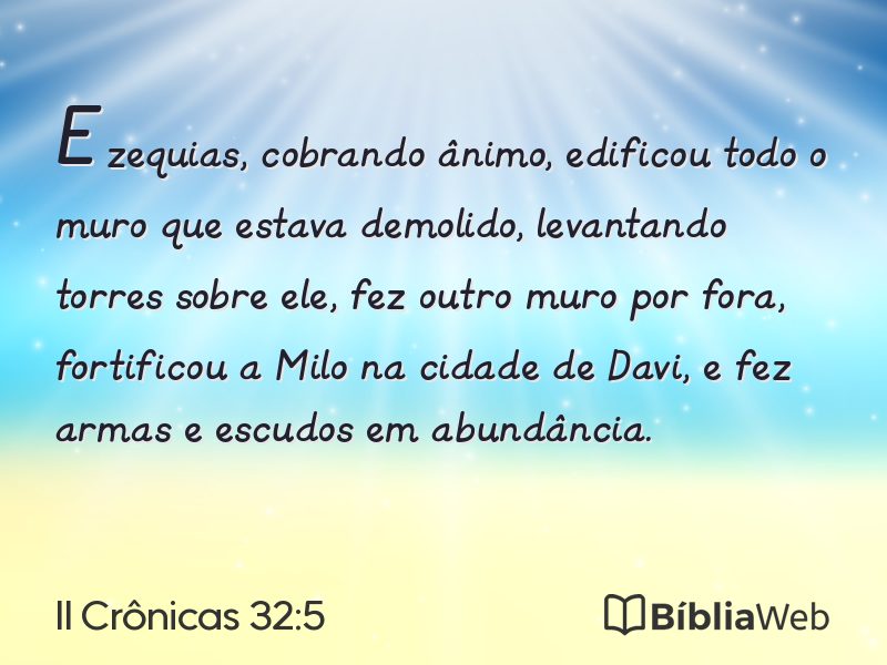 II Crônicas 32:5 em imagem para compartilhar