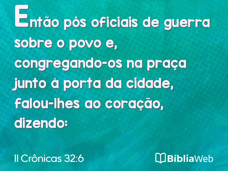 II Crônicas 32:6 em imagem para compartilhar