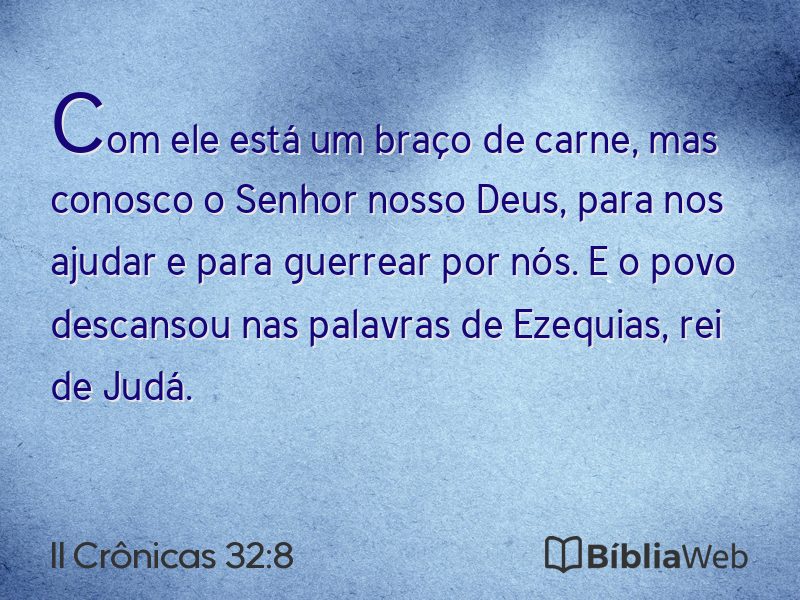 II Crônicas 32:8 em imagem para compartilhar