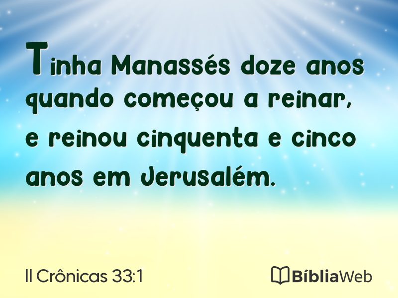 II Crônicas 33:1 em imagem para compartilhar