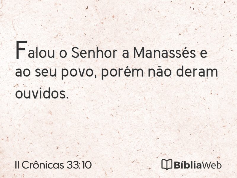 II Crônicas 33:10 em imagem para compartilhar