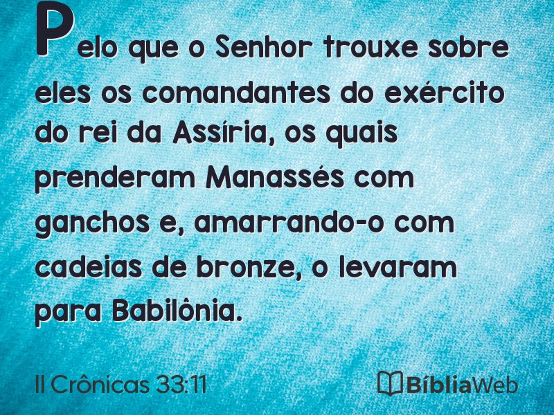 II Crônicas 33:11 em imagem para compartilhar